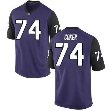 Men's Game Andrew Coker TCU Horned Frogs Football College Jersey - Purple