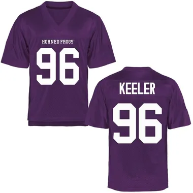 Men's Game Cal Keeler TCU Horned Frogs Football College Jersey - Purple
