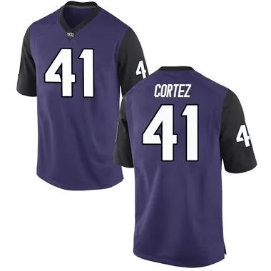 Men's Game Caleb Cortez TCU Horned Frogs Football College Jersey - Purple