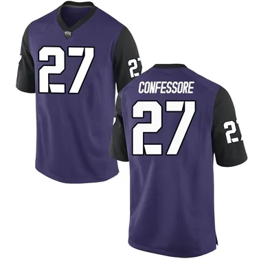 Men's Game Cole Confessore TCU Horned Frogs Football College Jersey - Purple