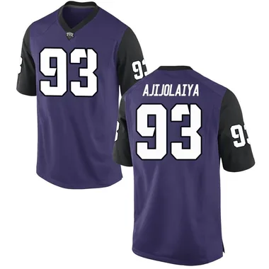 Men's Game Hakeem Ajijolaiya TCU Horned Frogs Football College Jersey - Purple