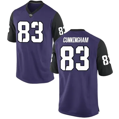 Men's Game Keagan Cunningham TCU Horned Frogs Football College Jersey - Purple