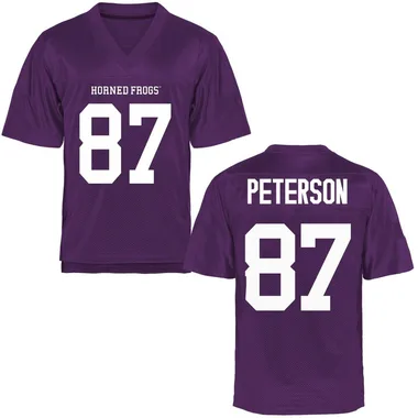 Men's Game Mason Peterson TCU Horned Frogs Football College Jersey - Purple