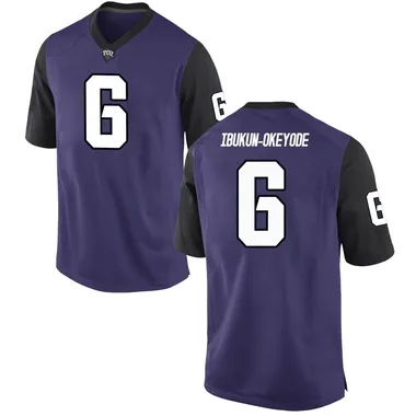 Men's Game Micheal Ibukun-Okeyode TCU Horned Frogs Football College Jersey - Purple