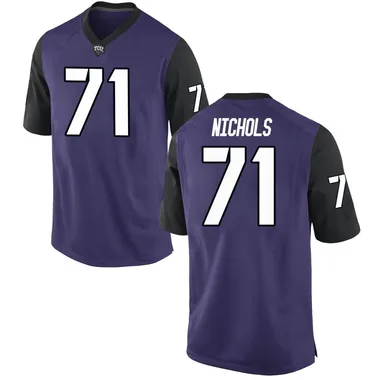 Men's Game Mike Nichols TCU Horned Frogs Football College Jersey - Purple