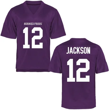 Men's Game Travis Jackson TCU Horned Frogs Football College Jersey - Purple