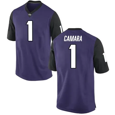 Men's Replica Abe Camara TCU Horned Frogs Football College Jersey - Purple