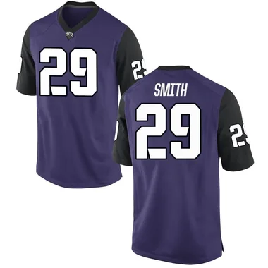 Men's Replica Cam Smith TCU Horned Frogs Football College Jersey - Purple