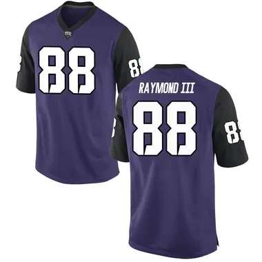 Men's Replica Curtis Raymond III TCU Horned Frogs Football College Jersey - Purple