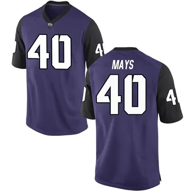 Men's Replica Deon Mays TCU Horned Frogs Football College Jersey - Purple