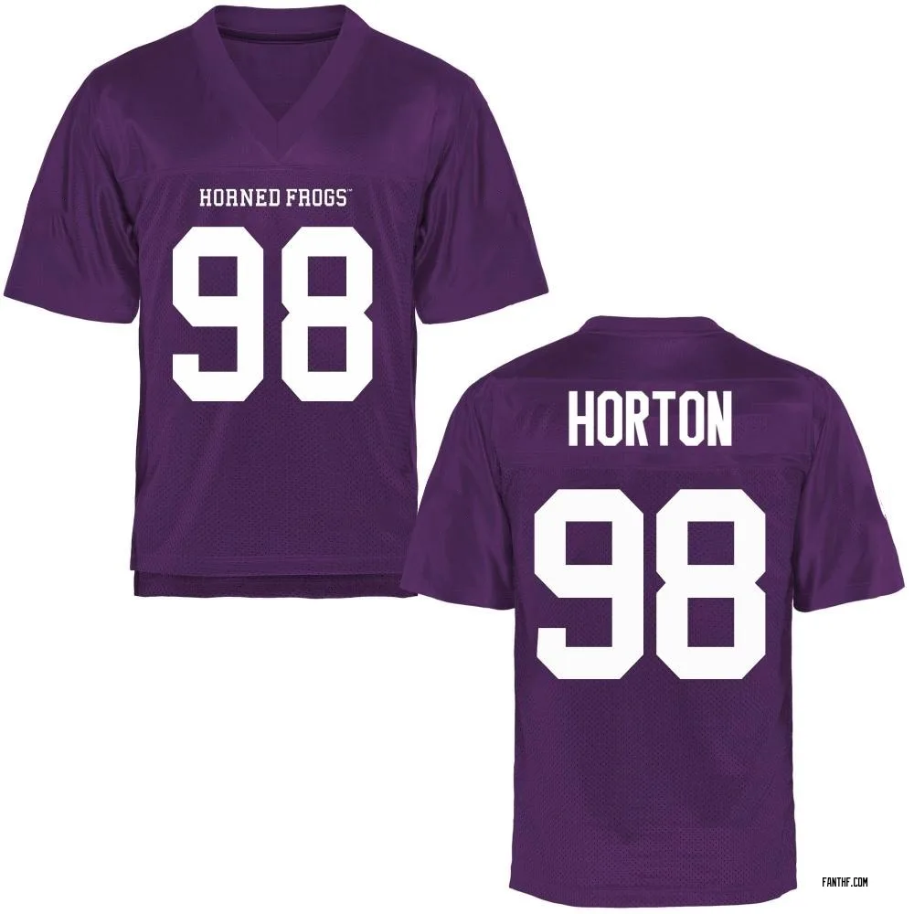 Men's Replica Dylan Horton TCU Horned Frogs Football College Jersey - Purple