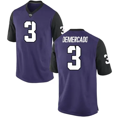 Men's Replica Emari Demercado TCU Horned Frogs Football College Jersey - Purple
