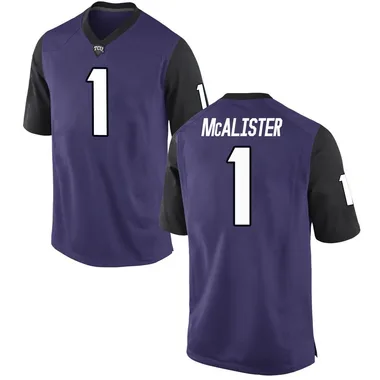 Men's Replica Eric McAlister TCU Horned Frogs Football College Jersey - Purple