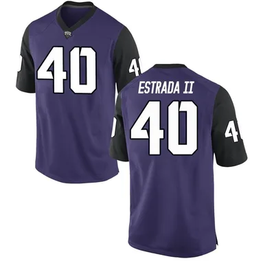 Men's Replica Franklin Estrada II TCU Horned Frogs Football College Jersey - Purple