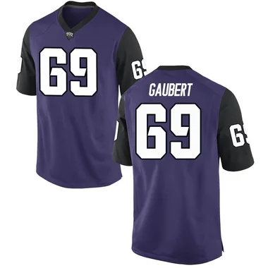 Men's Replica Gannon Gaubert TCU Horned Frogs Football College Jersey - Purple
