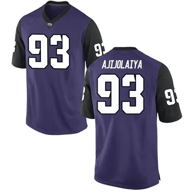 Men's Replica Hakeem Ajijolaiya TCU Horned Frogs Football College Jersey - Purple