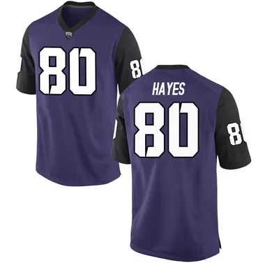 Men's Replica Jacobe Hayes TCU Horned Frogs Football College Jersey - Purple