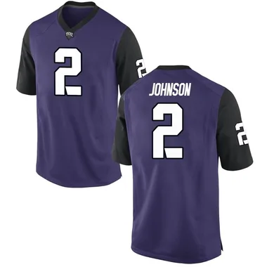 Men's Replica Jamel Johnson TCU Horned Frogs Football College Jersey - Purple