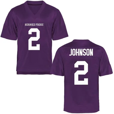 Men's Replica Jamel Johnson TCU Horned Frogs Football College Jersey - Purple