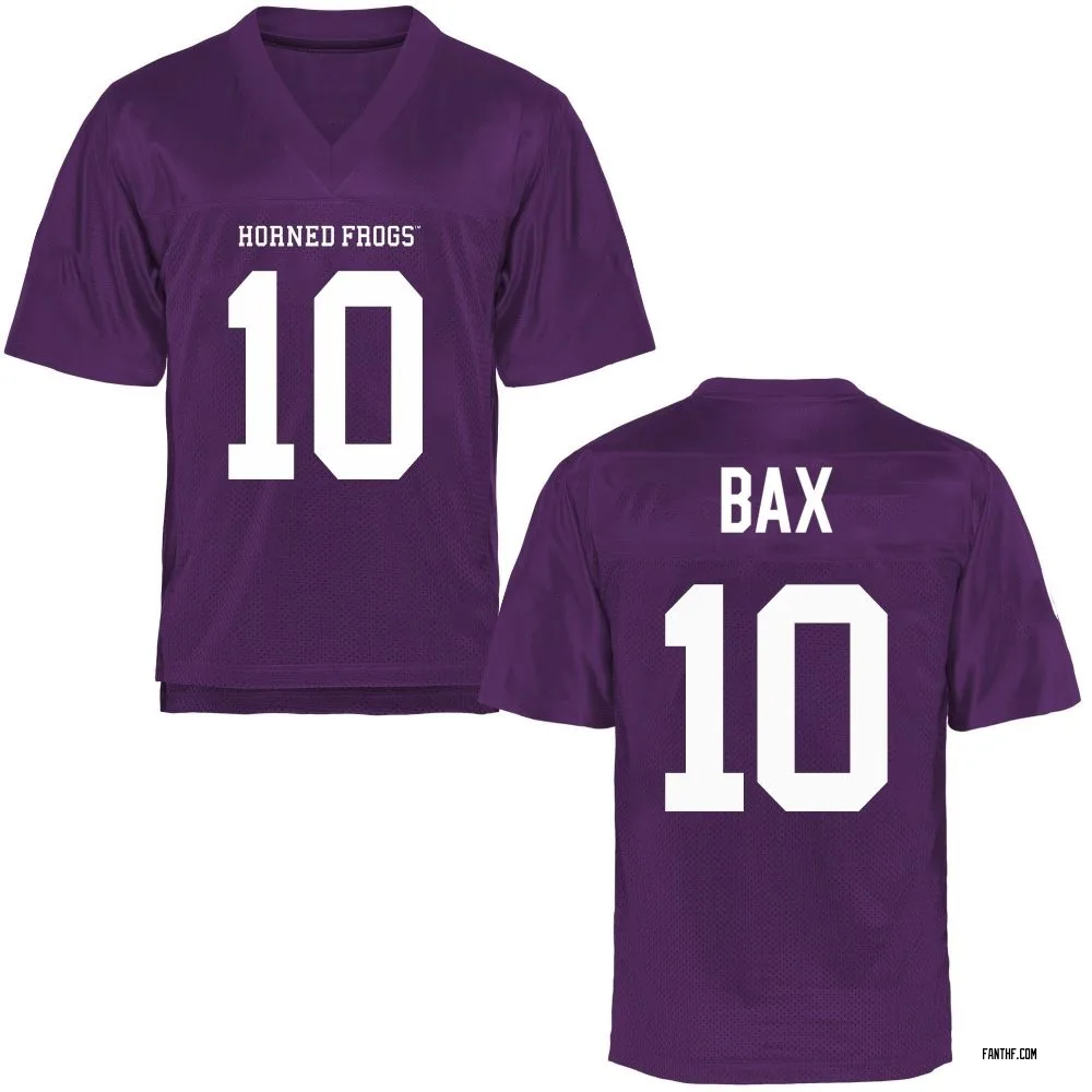 Men's Replica Jonathan Bax TCU Horned Frogs Football College Jersey - Purple