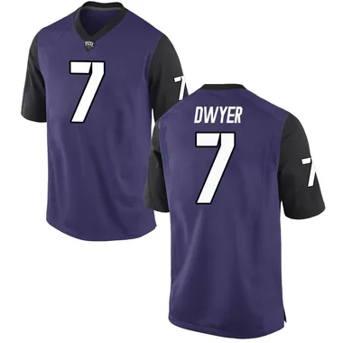 Men's Replica Jordan Dwyer TCU Horned Frogs Football College Jersey - Purple