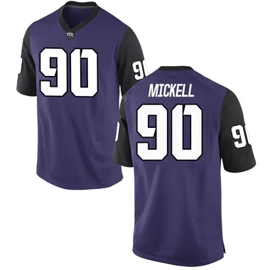 Men's Replica Kelten Mickell TCU Horned Frogs Football College Jersey - Purple