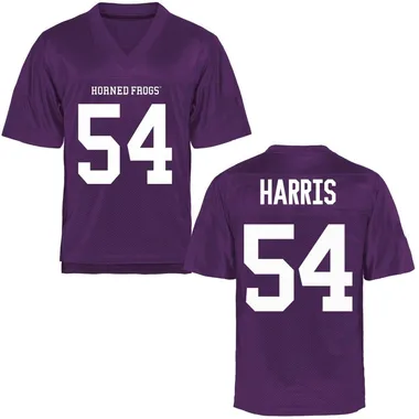 Men's Replica Quinton Harris TCU Horned Frogs Football College Jersey - Purple