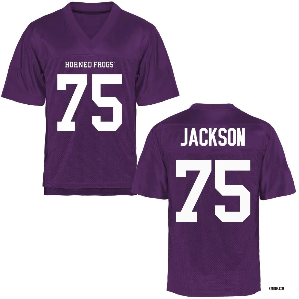 Men's Replica Rasheed Jackson TCU Horned Frogs Football College Jersey - Purple