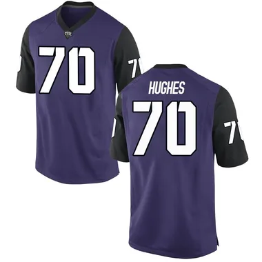 Men's Replica Ryan Hughes TCU Horned Frogs Football College Jersey - Purple