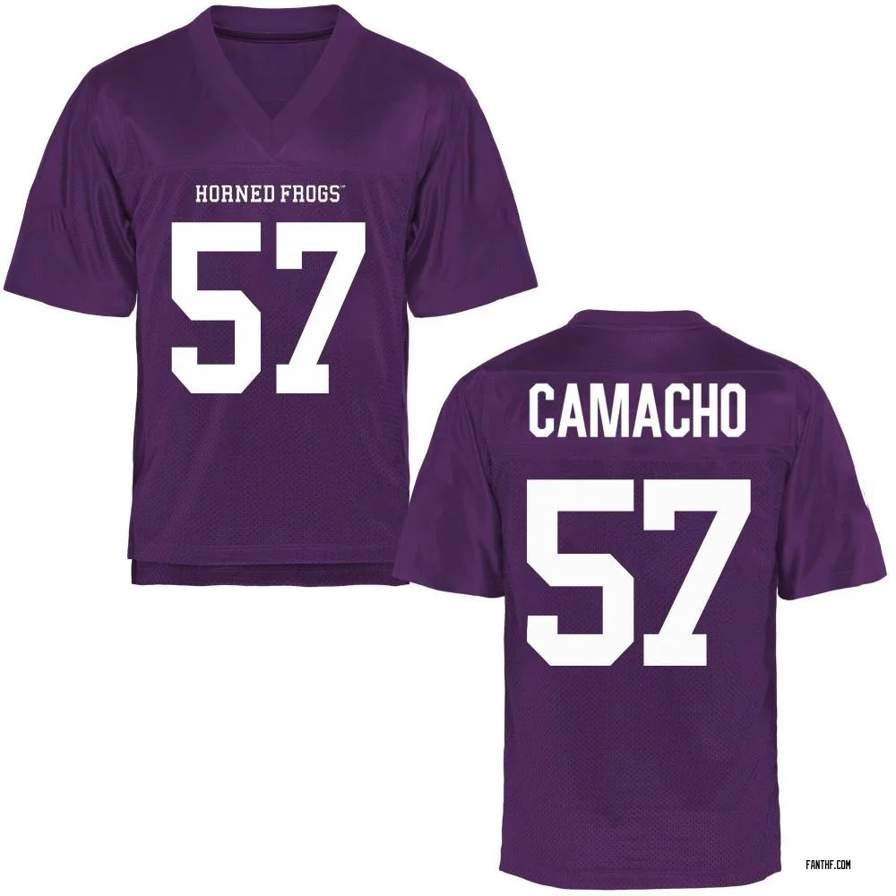Men's Replica Samir Camacho TCU Horned Frogs Football College Jersey - Purple