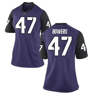 Women's Game Aaron Bowers TCU Horned Frogs Football College Jersey - Purple
