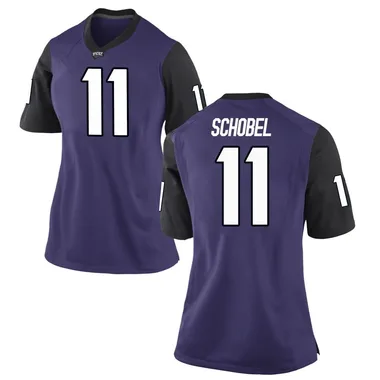 Women's Game Adam Schobel TCU Horned Frogs Football College Jersey - Purple