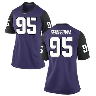 Women's Game Caleb Sempebwa TCU Horned Frogs Football College Jersey - Purple