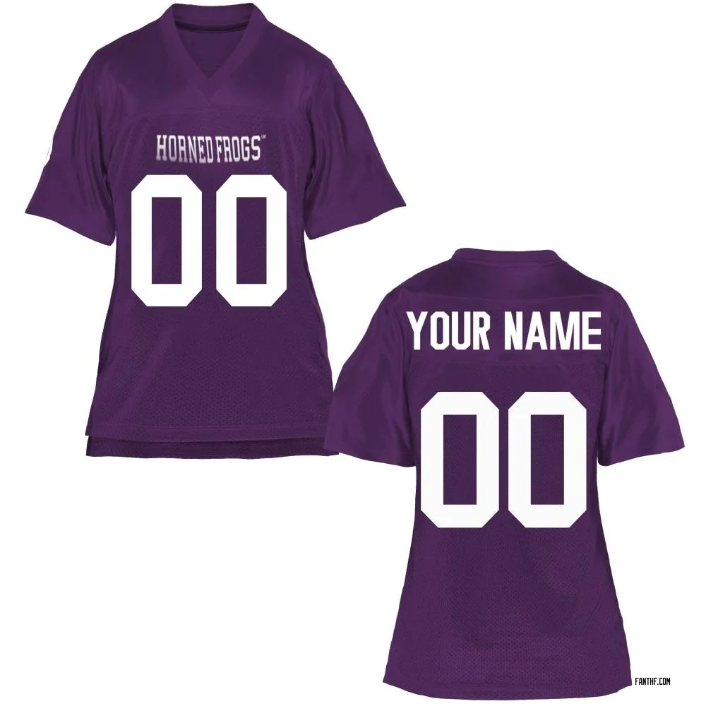 Women's Game Custom TCU Horned Frogs Football College Jersey - Purple