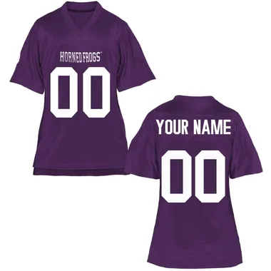 Women's Game Custom TCU Horned Frogs Football College Jersey - Purple