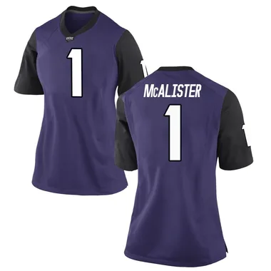 Women's Game Eric McAlister TCU Horned Frogs Football College Jersey - Purple