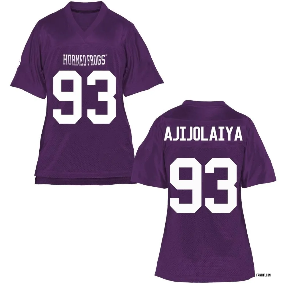 Women's Game Hakeem Ajijolaiya TCU Horned Frogs Football College Jersey - Purple