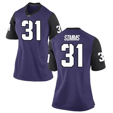 Women's Game Julius Simms TCU Horned Frogs Football College Jersey - Purple