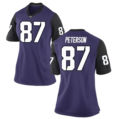 Women's Game Mason Peterson TCU Horned Frogs Football College Jersey - Purple
