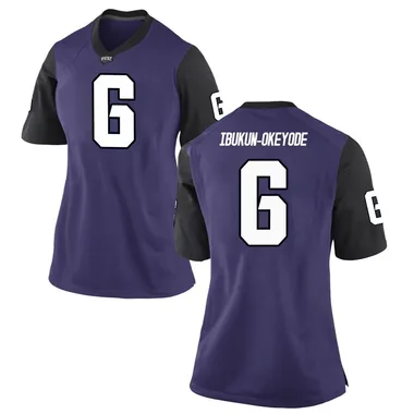 Women's Game Micheal Ibukun-Okeyode TCU Horned Frogs Football College Jersey - Purple