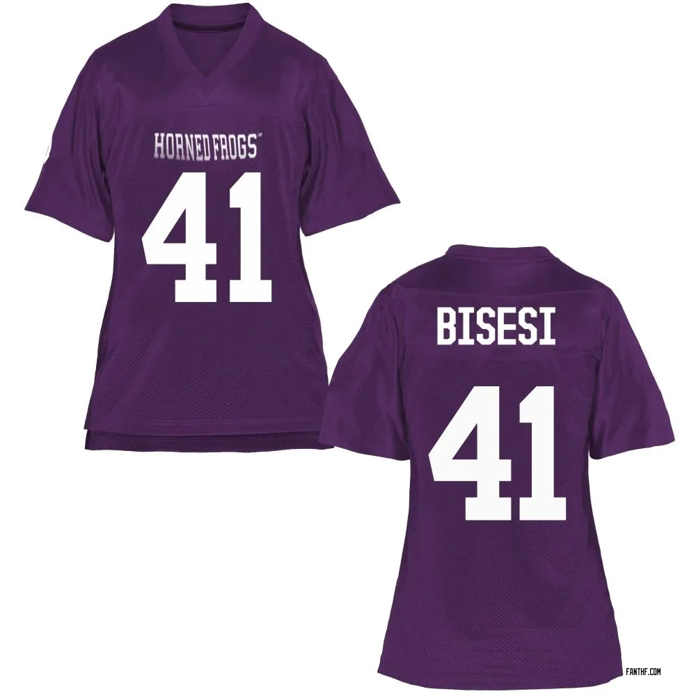Women's Game Sam Bisesi TCU Horned Frogs Football College Jersey - Purple
