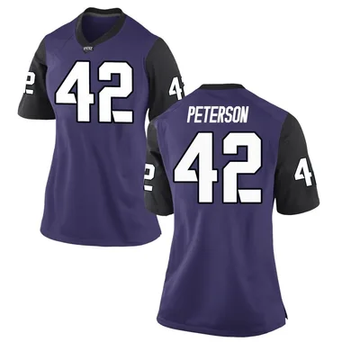 Women's Game Sebastian Peterson TCU Horned Frogs Football College Jersey - Purple