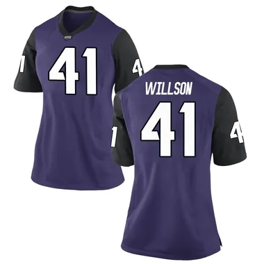 Women's Game TJ Willson TCU Horned Frogs Football College Jersey - Purple