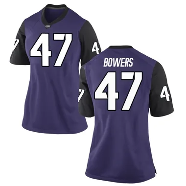Women's Replica Aaron Bowers TCU Horned Frogs Football College Jersey - Purple