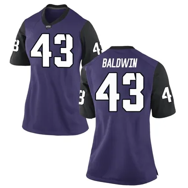 Women's Replica Blake Baldwin TCU Horned Frogs Football College Jersey - Purple