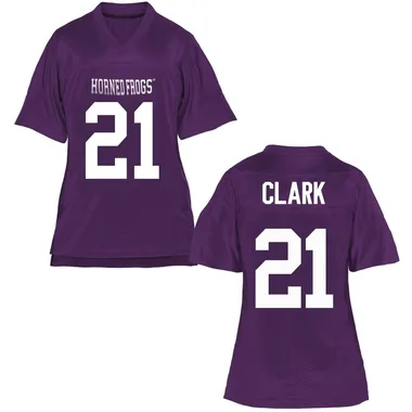 Women's Replica Bud Clark TCU Horned Frogs Football College Jersey - Purple