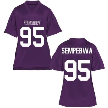 Women's Replica Caleb Sempebwa TCU Horned Frogs Football College Jersey - Purple