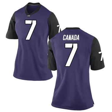 Women's Replica Channing Canada TCU Horned Frogs Football College Jersey - Purple