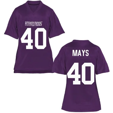 Women's Replica Deon Mays TCU Horned Frogs Football College Jersey - Purple