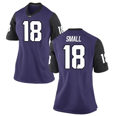 Women's Replica Ed Small TCU Horned Frogs Football College Jersey - Purple